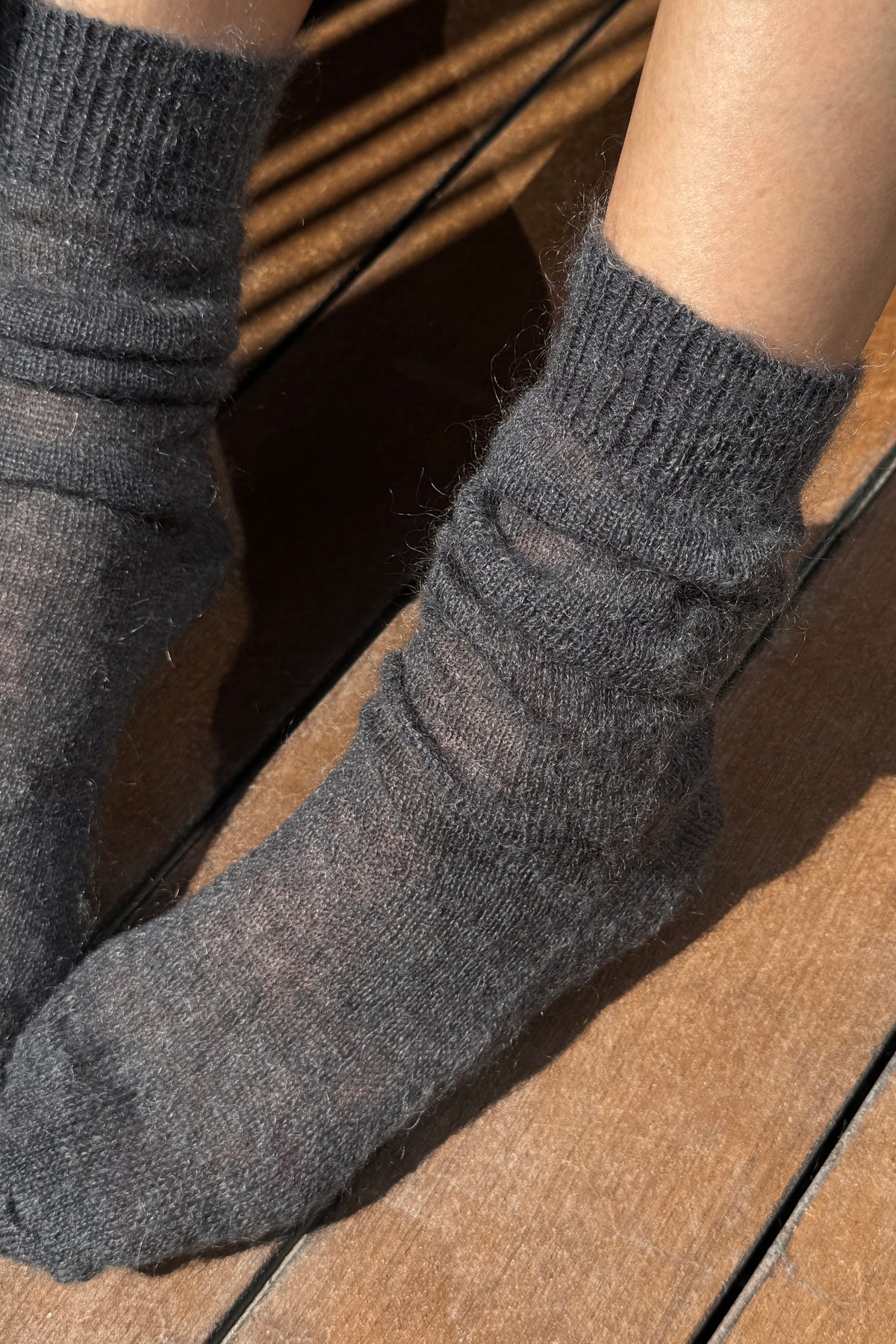 Le Bon Shoppe | Mohair Veil Socks - Charcoal