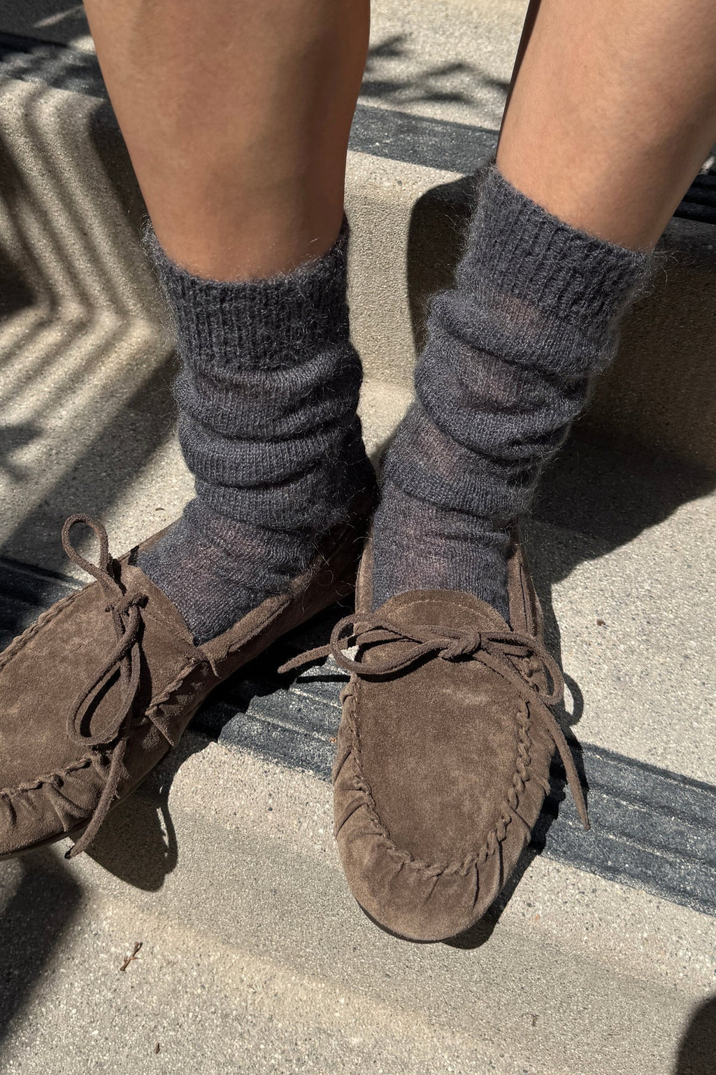 Le Bon Shoppe | Mohair Veil Socks - Charcoal
