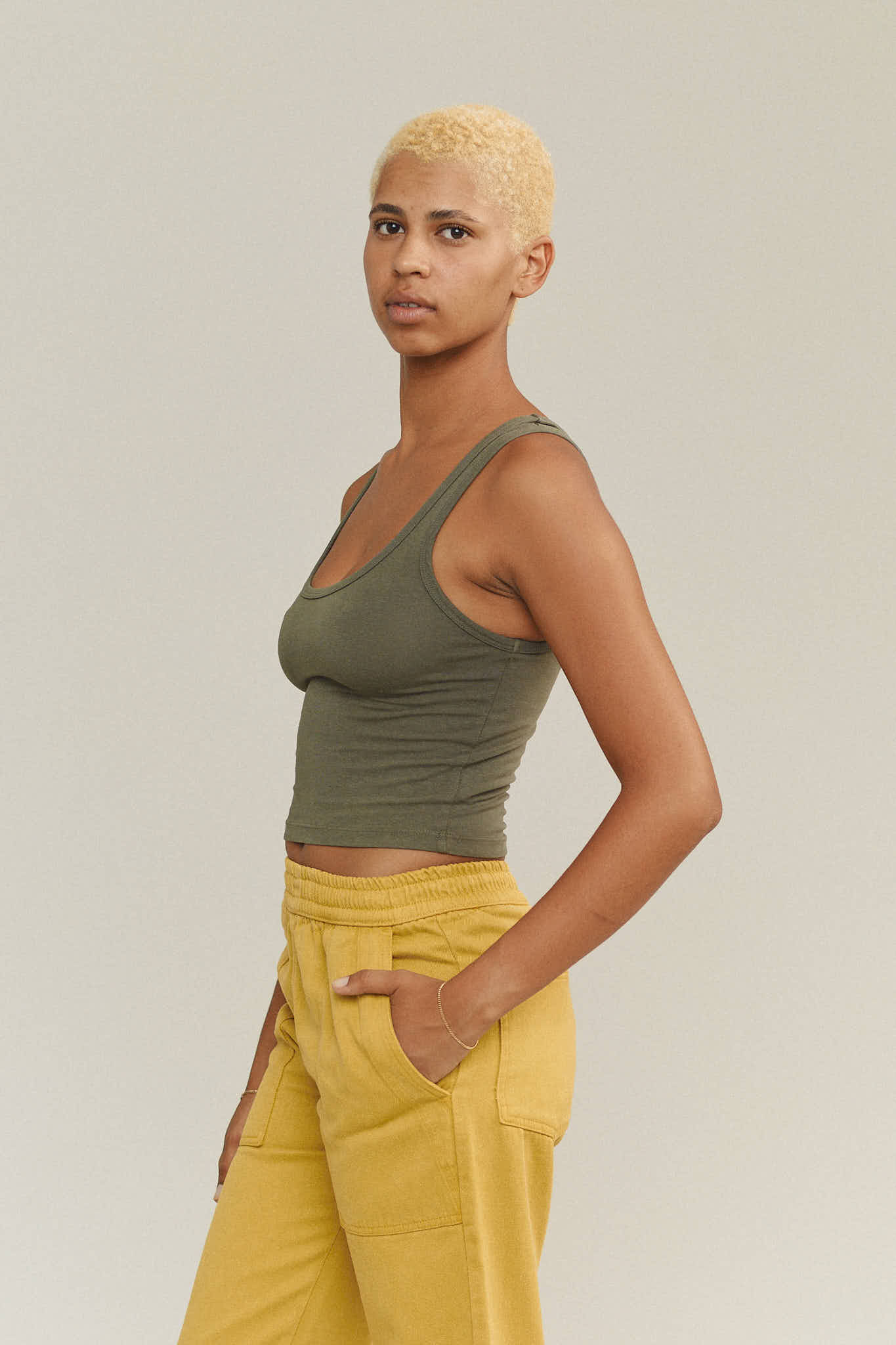 Jungmaven | Sporty Tank - Olive Green