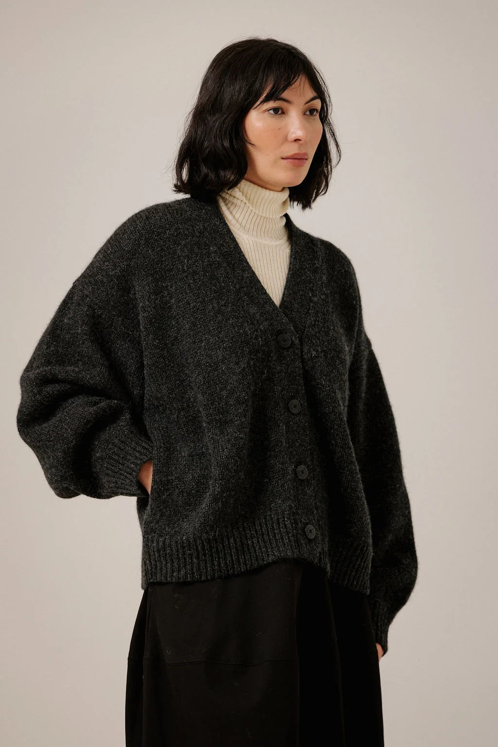 Bare Knitwear | Oversized Alpaca Cardigan - Basalt