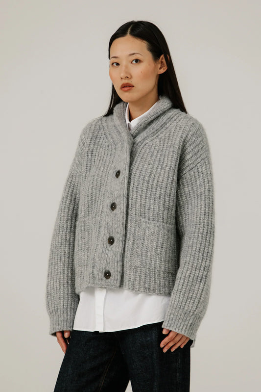 Bare Knitwear | Oversized Shawl Cardigan - Chambray