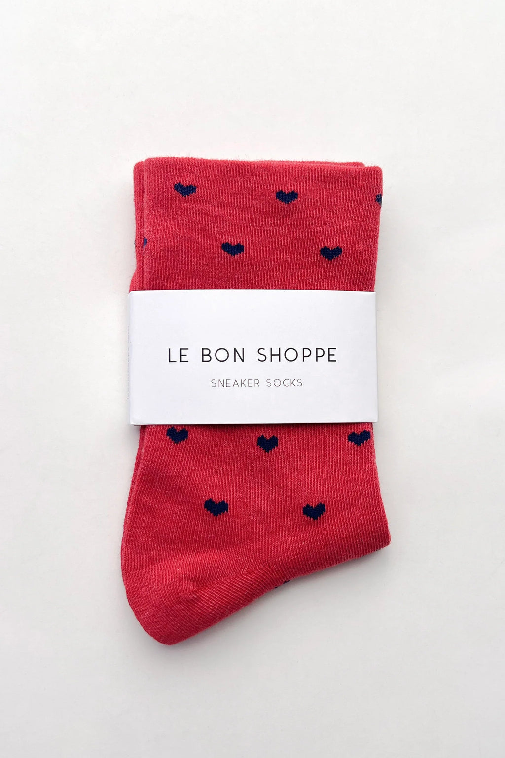 Le Bon Shoppe | Sneaker Socks: Heart - Tomato / Navy