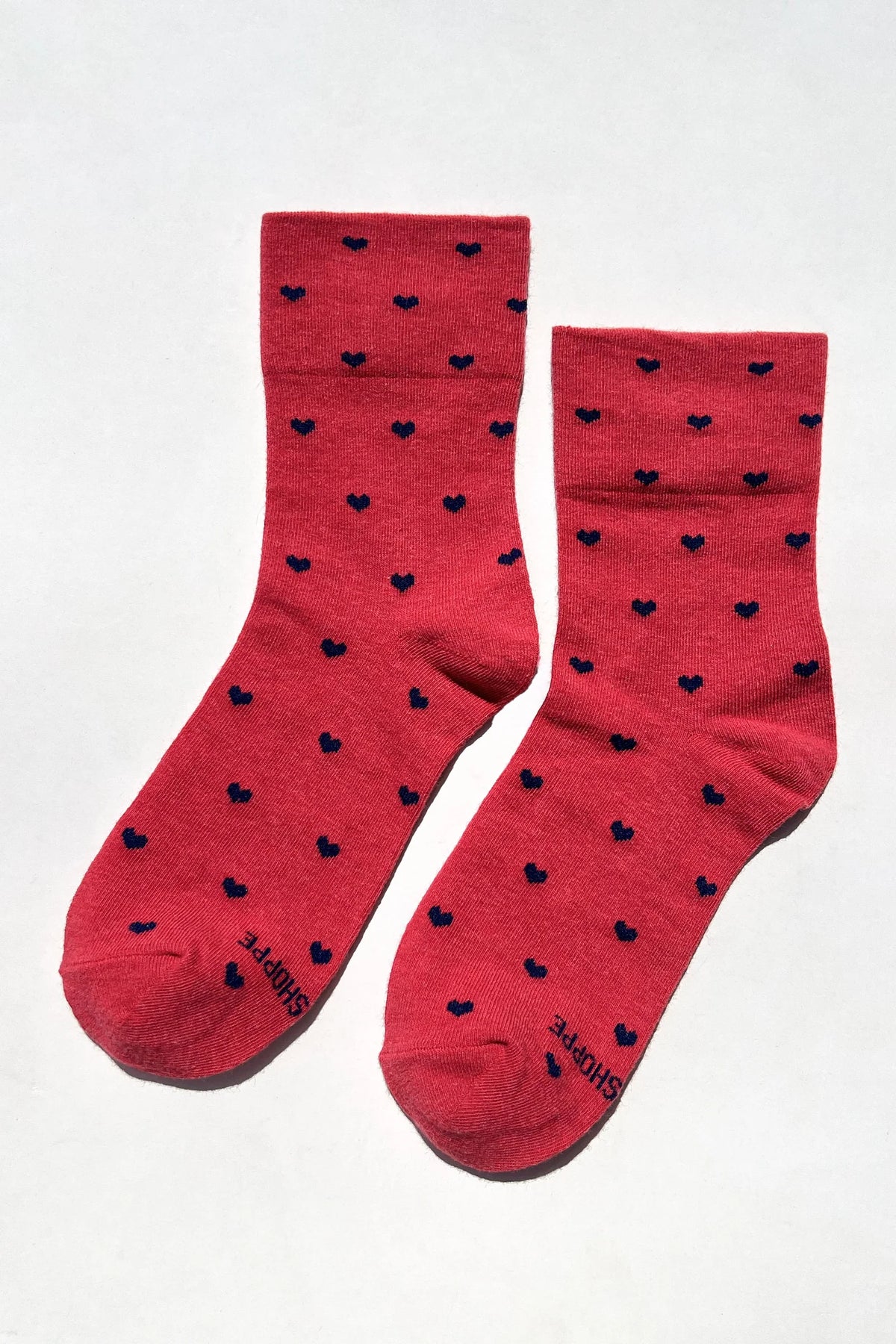 Le Bon Shoppe | Sneaker Socks: Heart - Tomato / Navy