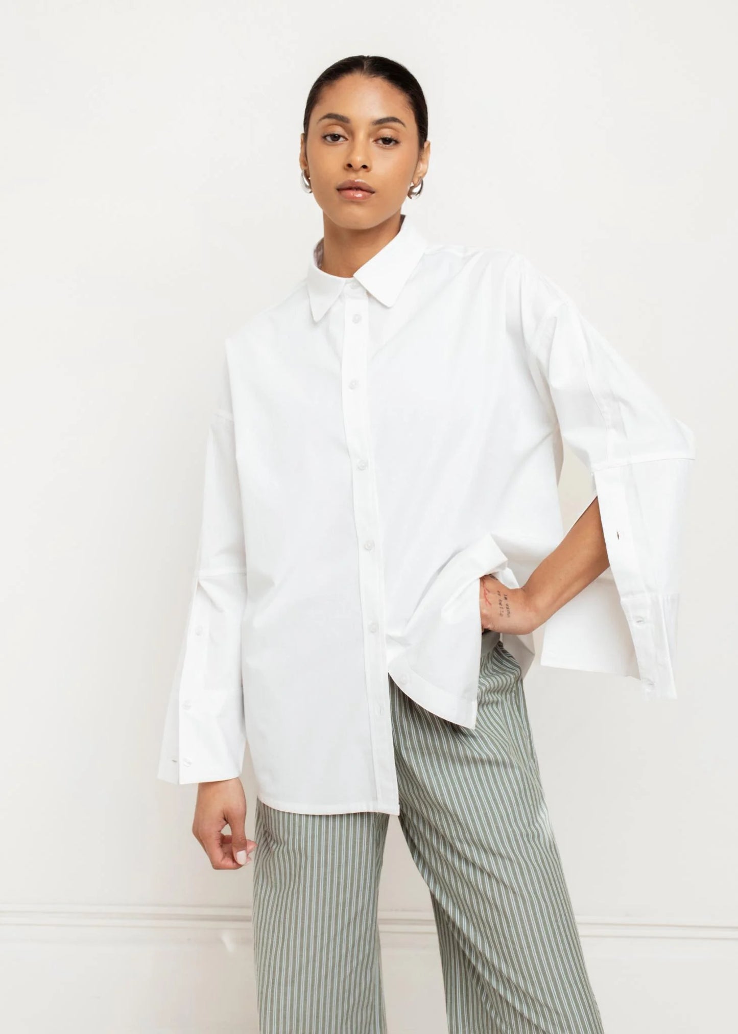 Paper Label | Tanzi Placket Shirt - Bright White