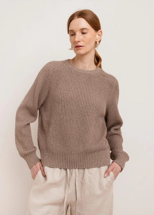 Paper Label | Avery Crew Neck Sweater - Silver Mink