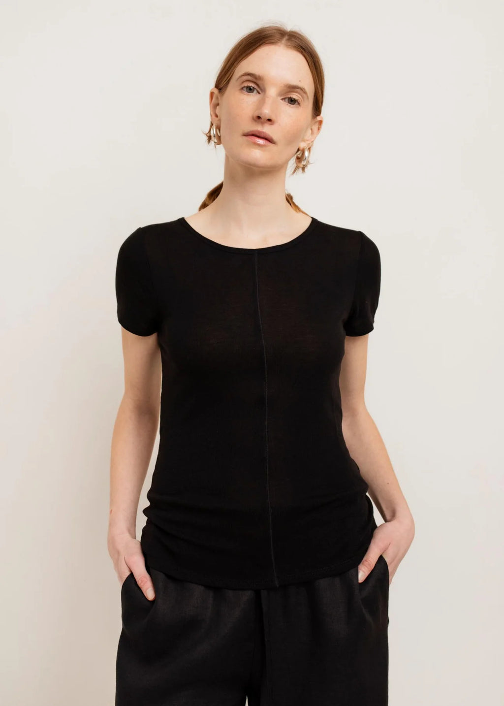 Paper Label | Echo Sheer T-Shirt - Black
