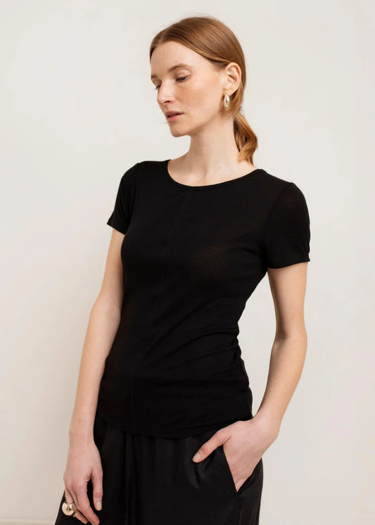 Paper Label | Echo Sheer T-Shirt - Black