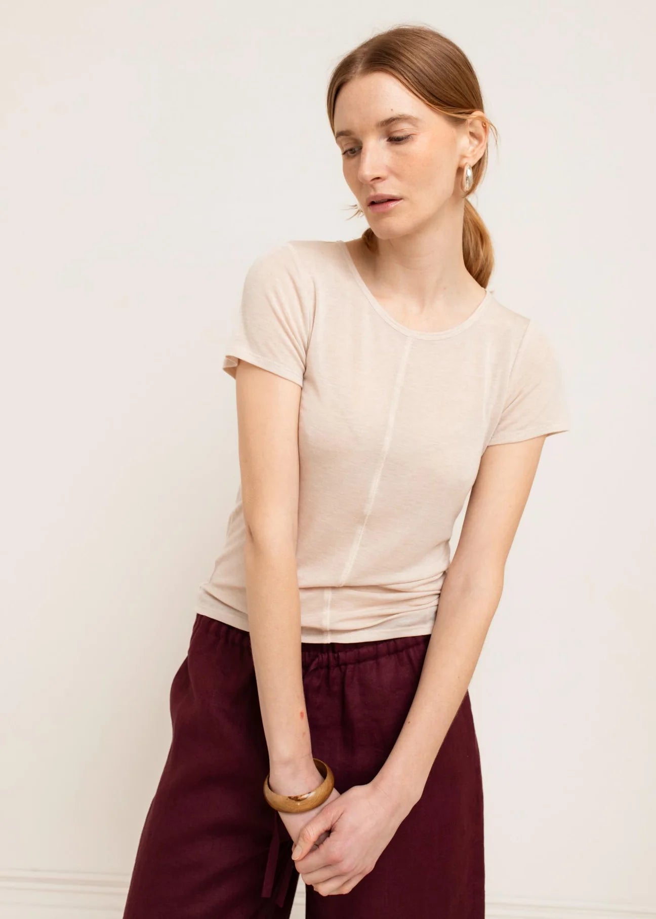 Paper Label | Echo Sheer T-Shirt - Oatmeal