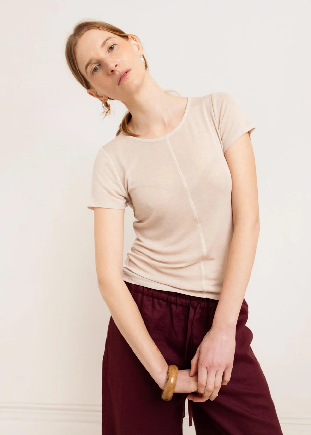 Paper Label | Echo Sheer T-Shirt - Oatmeal
