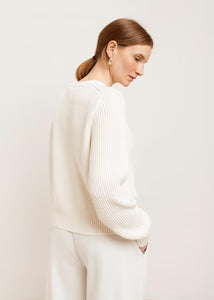 Paper Label | Avery Crew Neck Sweater - Gardenia
