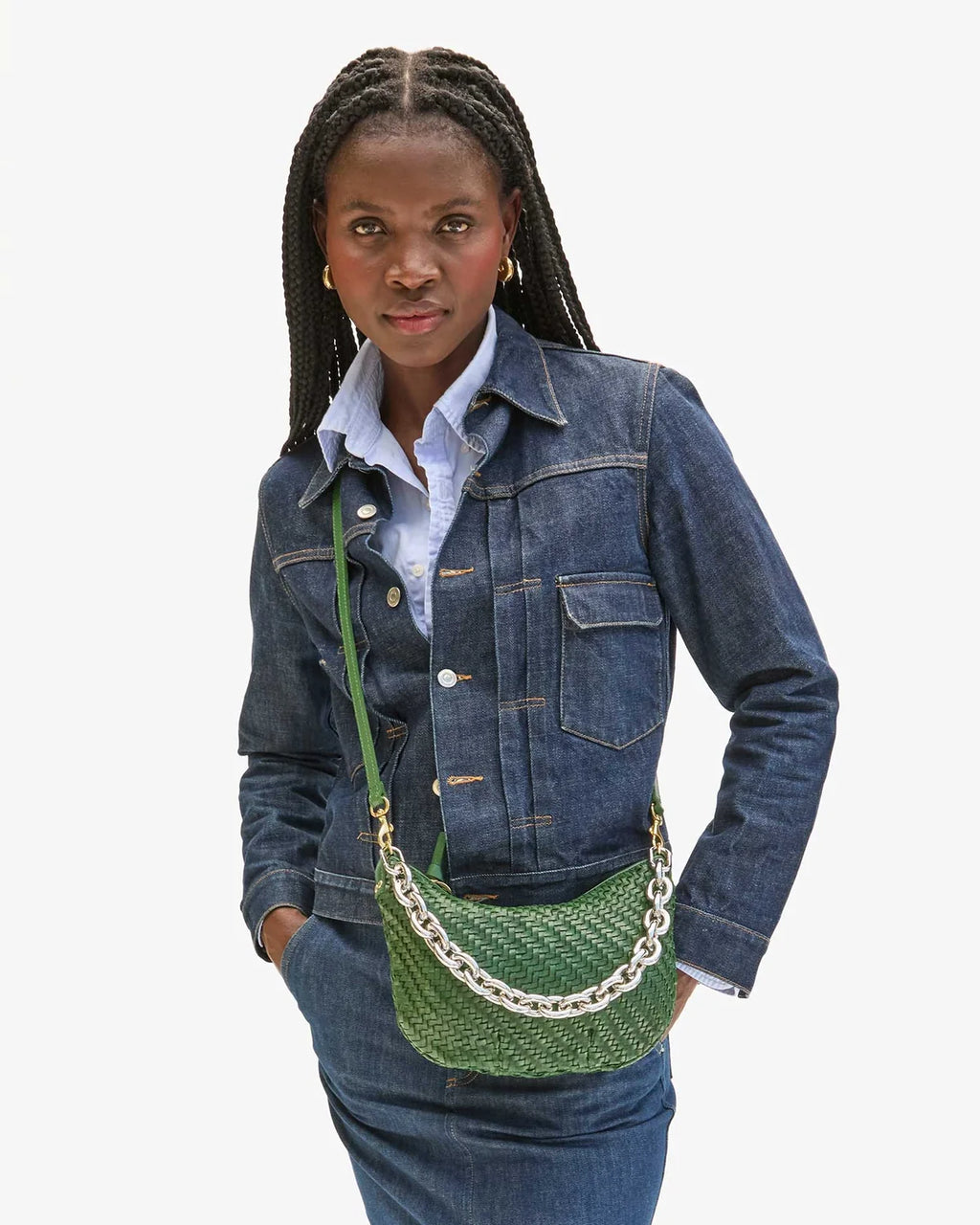 Clare V | Shortie Strap - Silver