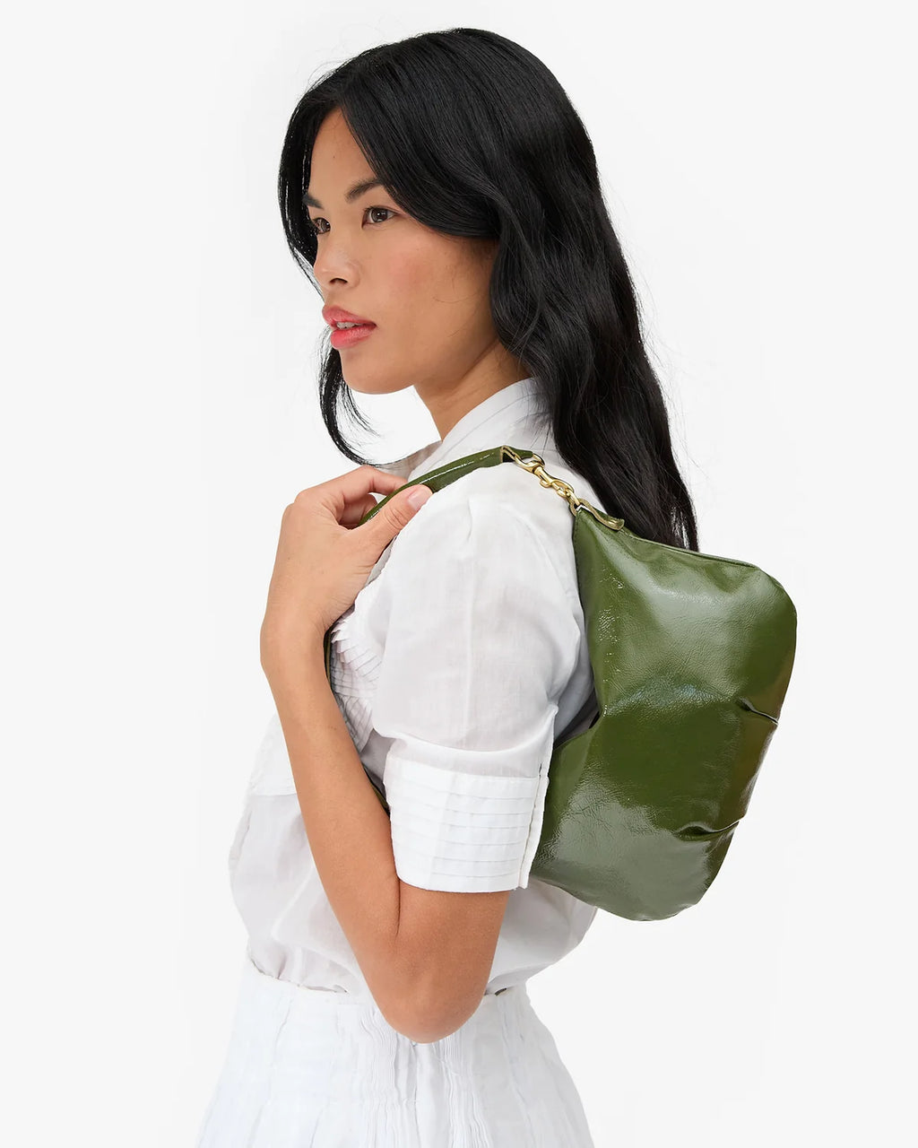 Clare V. | Petit Moyen Messenger - Crinkle Patent