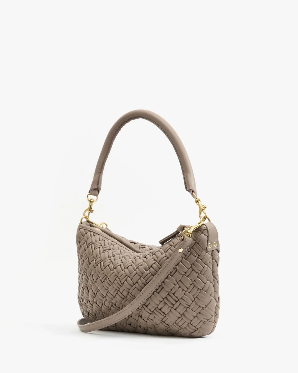 Clare V. | Petit Moyen Messenger - Puffy Woven - Dove Grey