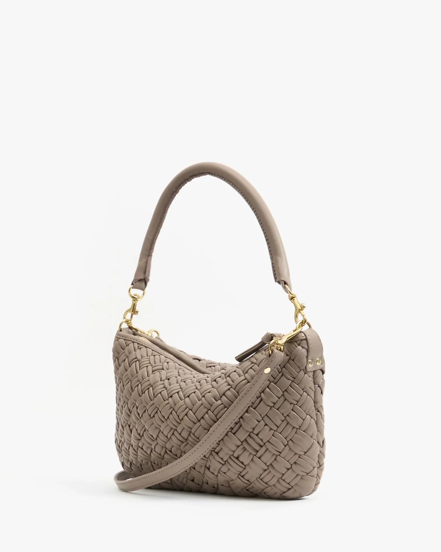 Clare V. | Petit Moyen Messenger - Puffy Woven - Dove Grey