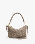 Clare V. | Petit Moyen Messenger - Puffy Woven - Dove Grey
