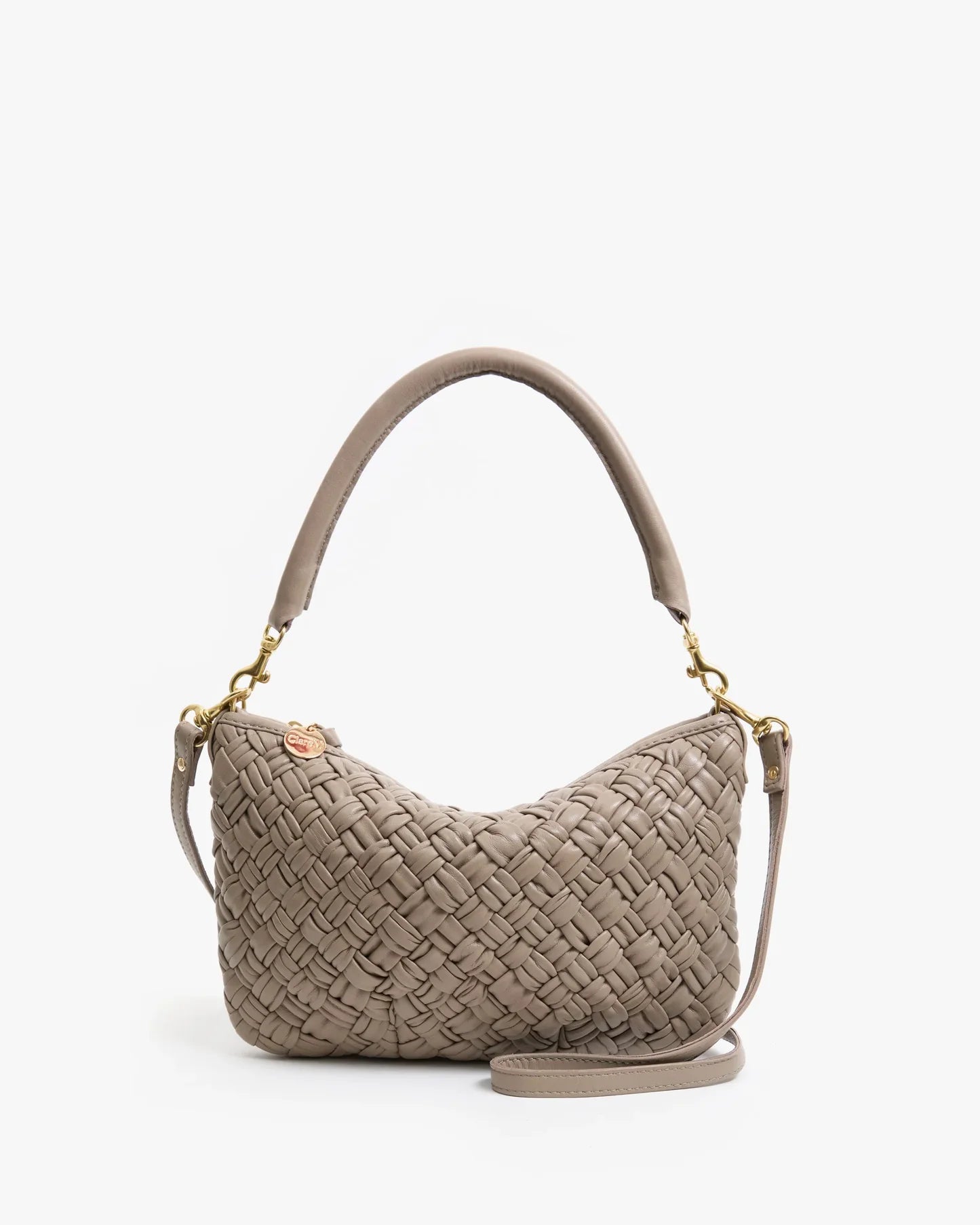 Clare V. | Petit Moyen Messenger - Puffy Woven - Dove Grey
