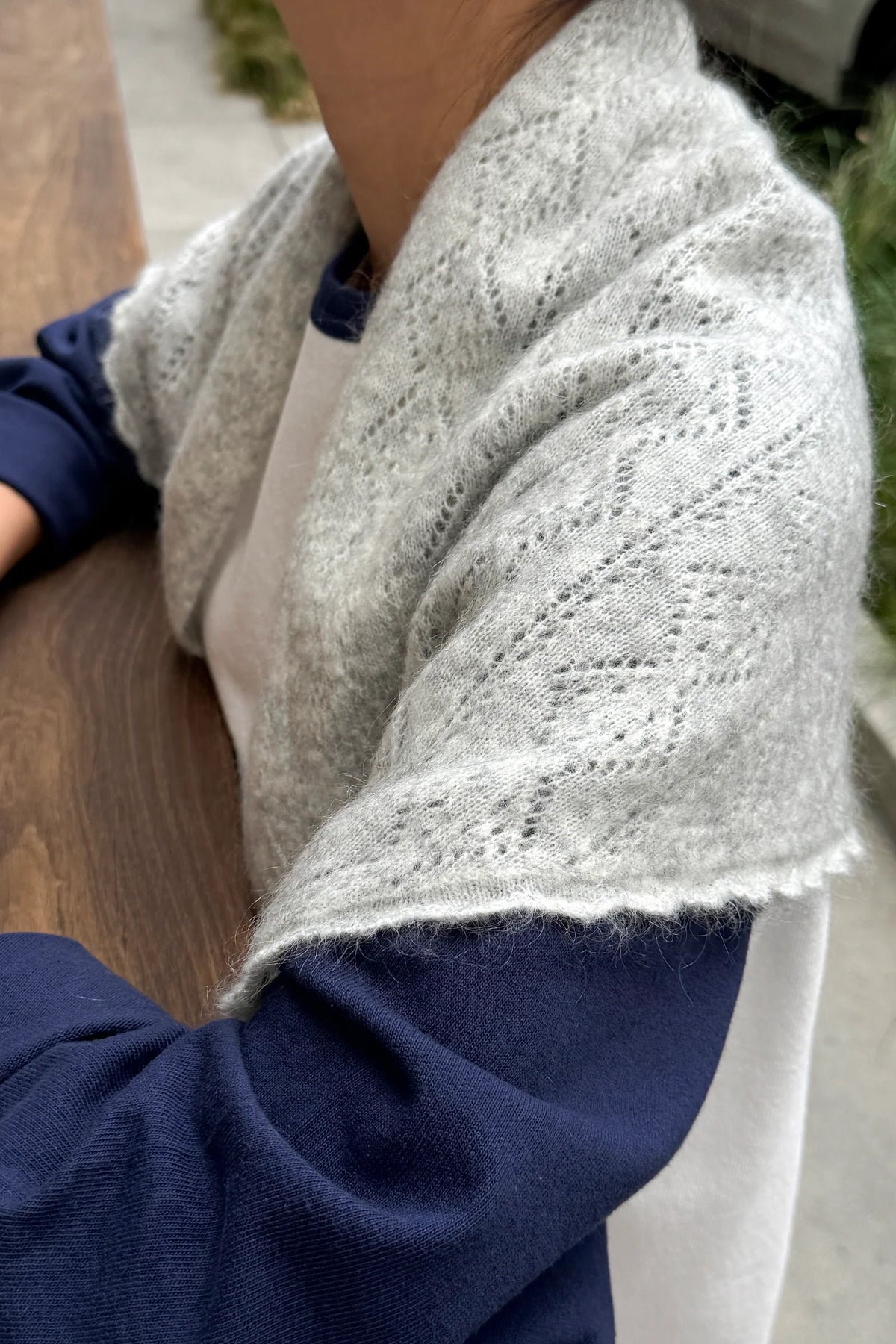 Le Bon Shoppe | Mohair Pointelle Shawl - Ht Grey