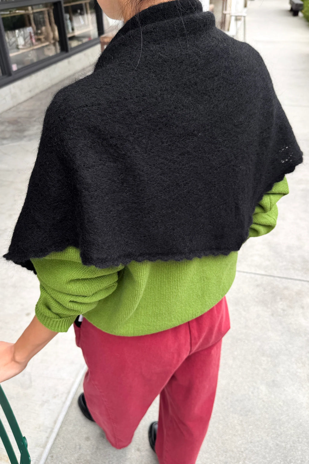 Le Bon Shoppe | Mohair Pointelle Shawl - Onyx