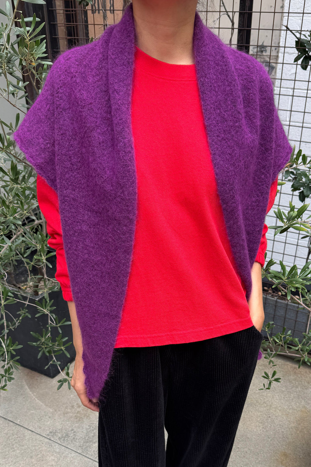 Le Bon Shoppe | Mohair Pointelle Shawl - Purple