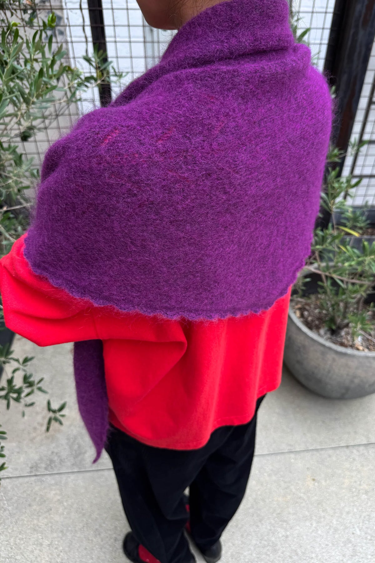 Le Bon Shoppe | Mohair Pointelle Shawl - Purple