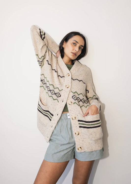 Paper Label | Adrien Cardigan - Vintage Oat Combo