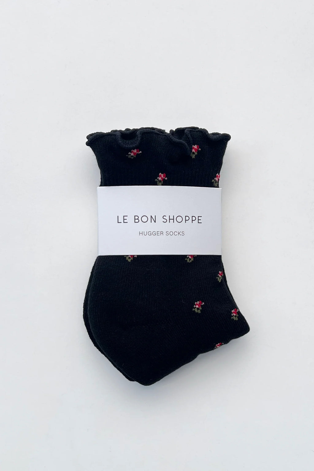 Le Bon Shoppe | Petal Ruffled Hugger Crew Socks - Black
