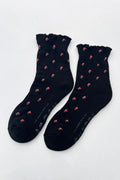Le Bon Shoppe | Petal Ruffled Hugger Crew Socks - Black