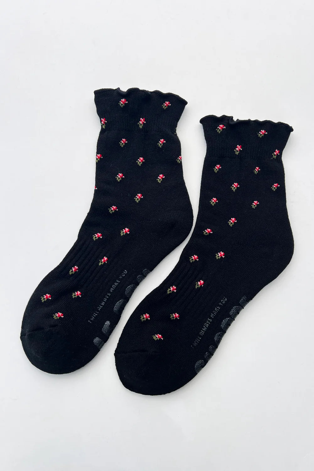 Le Bon Shoppe | Petal Ruffled Hugger Crew Socks - Black