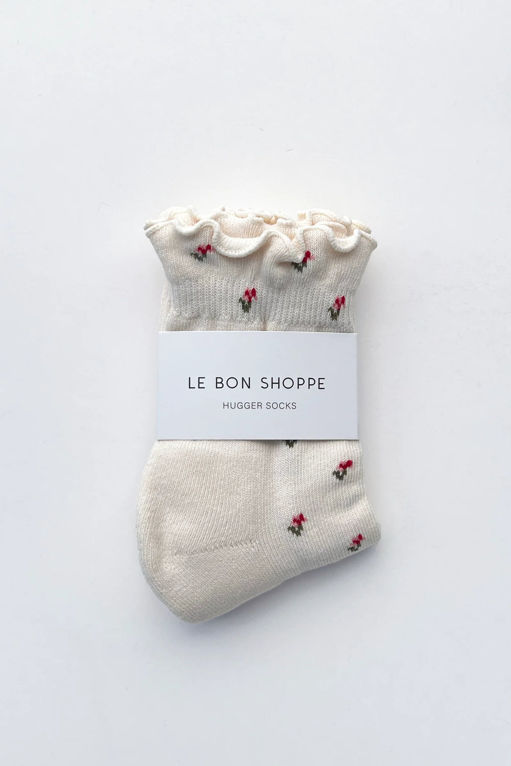 Le Bon Shoppe | Petal Ruffled Hugger Crew Socks - Cream