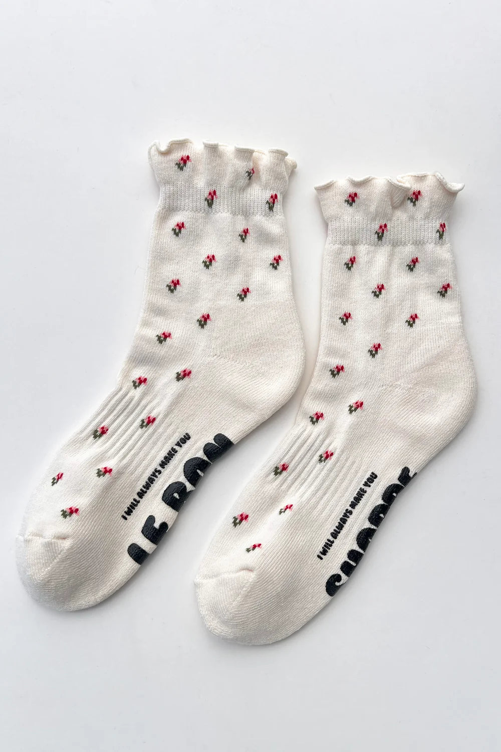 Le Bon Shoppe | Petal Ruffled Hugger Crew Socks - Cream