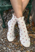Le Bon Shoppe | Petal Ruffled Hugger Crew Socks - Cream