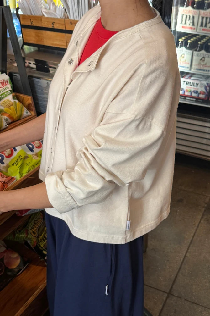 Le Bon Shoppe | Soft Jersey Snap Cardigan - Naturel