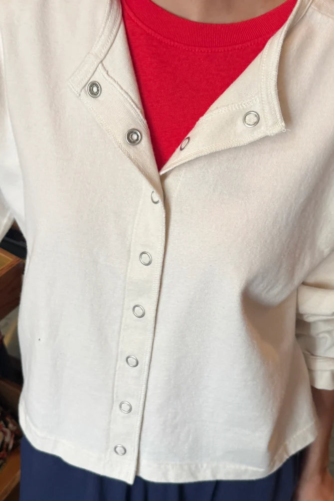 Le Bon Shoppe | Soft Jersey Snap Cardigan - Naturel
