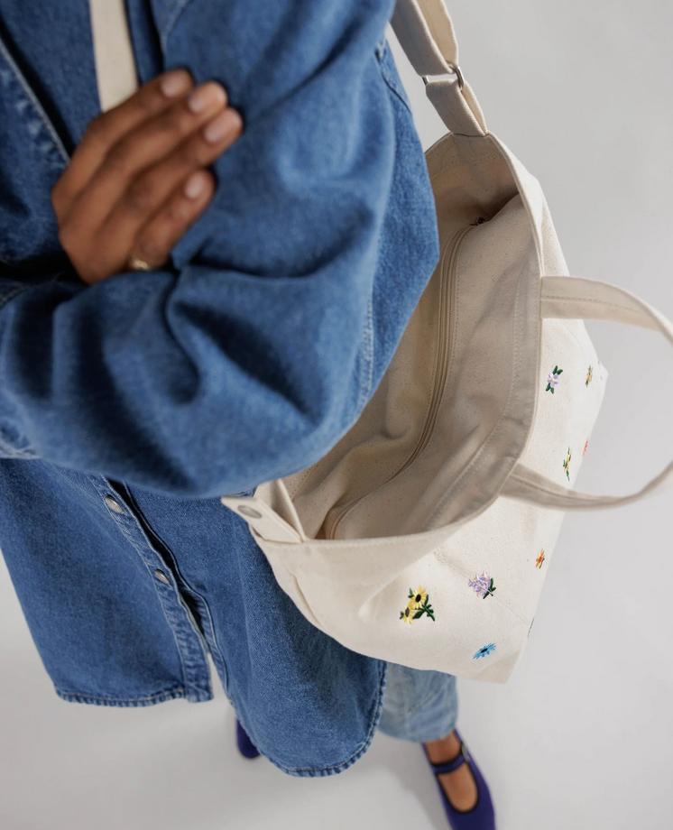 Baggu | Horizontal Duck Bag - Embroidered Ditsy Floral