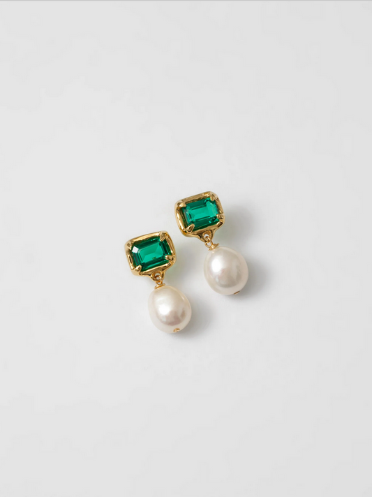 Wolf Circus | Sophie Earings - Sapphire Green + Gold