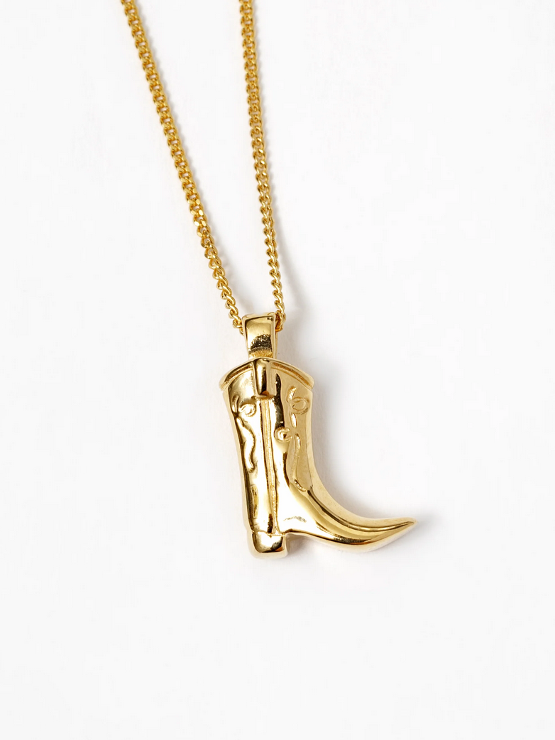 Wolf Circus | Cowboy Boot Charm Necklace - Gold