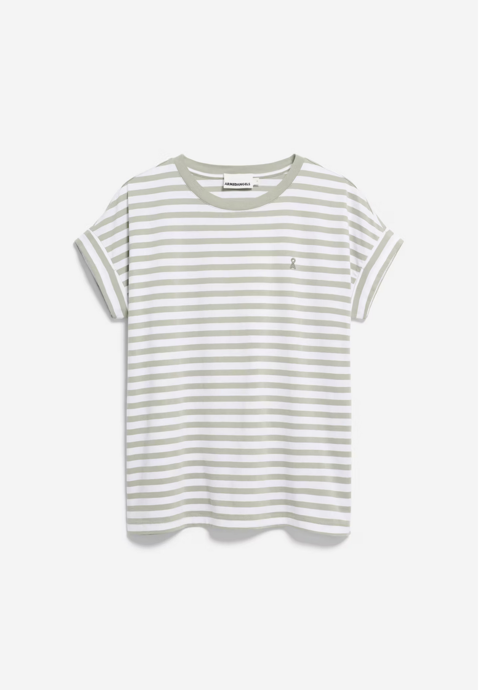 ARMEDANGELS | IDAARA STRIPES - White & Seagreen