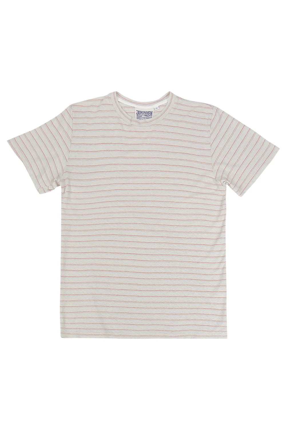 Jungmaven | Cropped Lorel Tee - Rainbow/Beige Striped