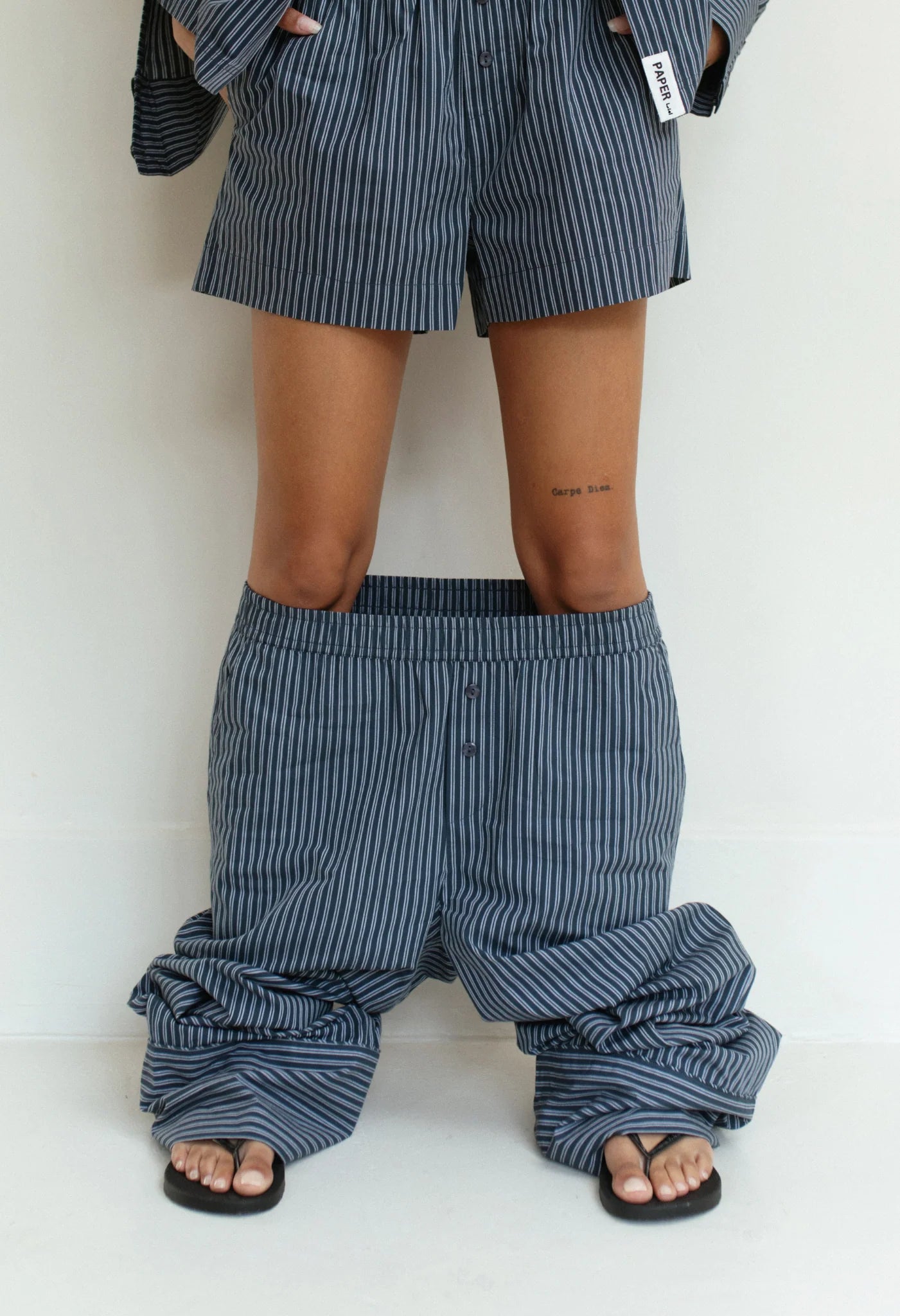 Paper Label | Nyah Pant - Indigo Blue & White Stripe