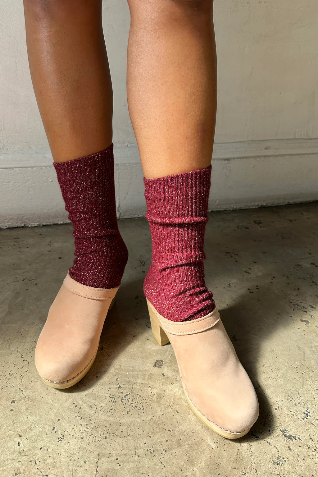 Le Bon Shoppe | Winter Sparkle Socks - Wine