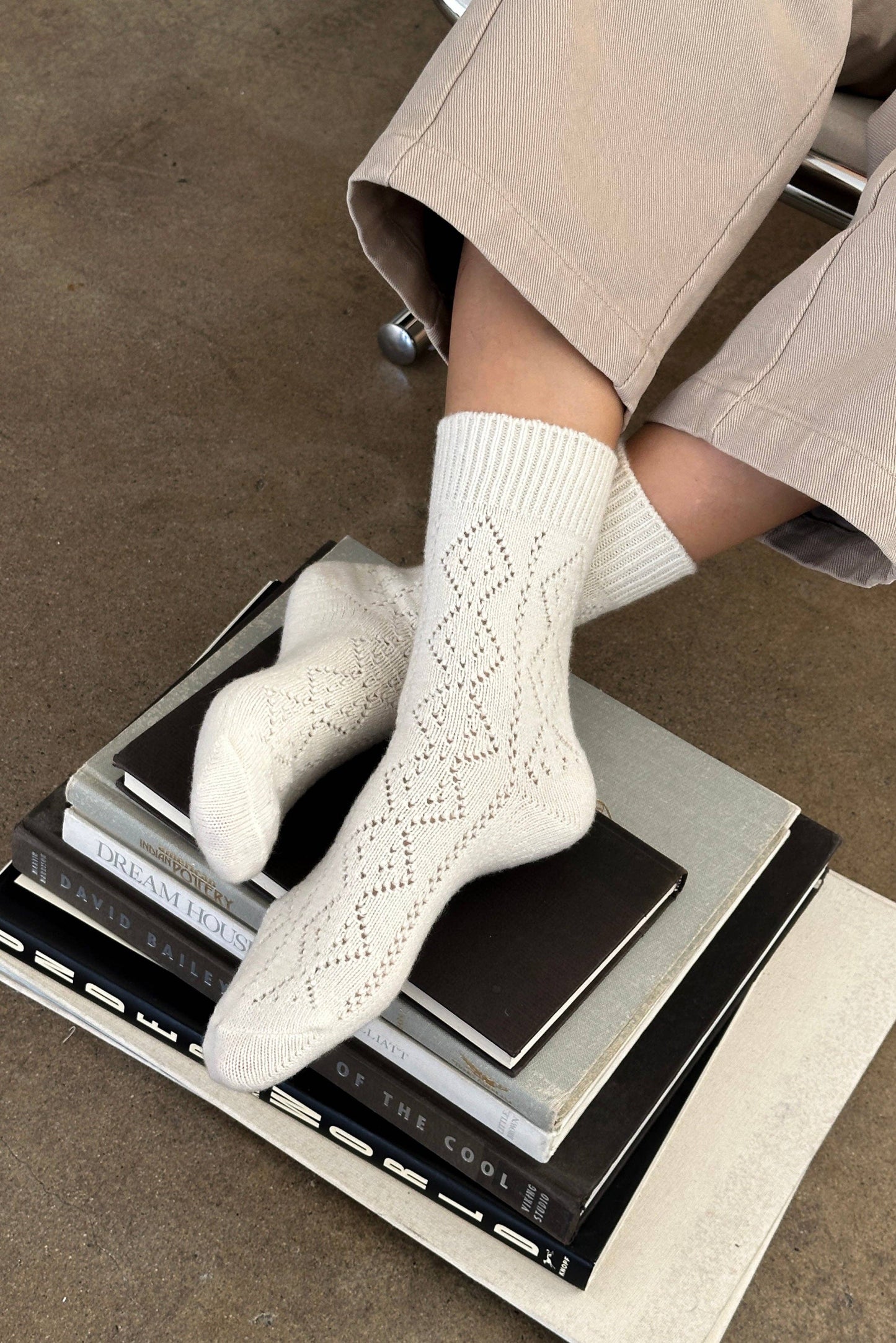 Le Bon Shoppe | Cashmere Pointelle Socks - Cream