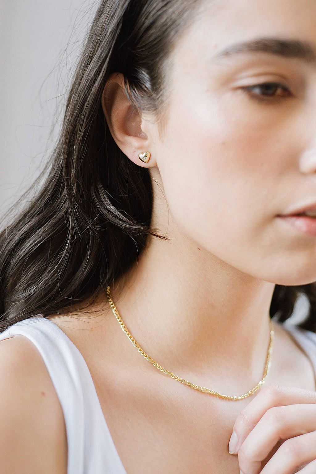 Kara Yoo | Puffy Heart studs - Silver