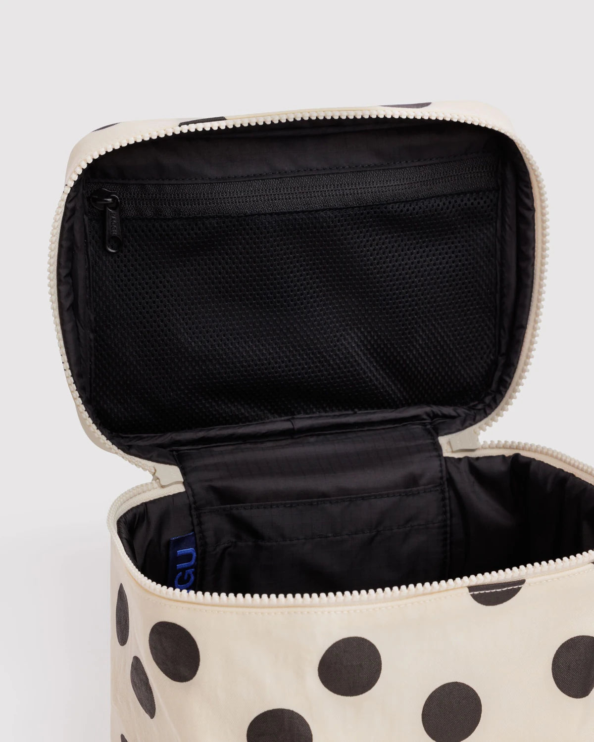 Baggu | Large Cosmetic Case - Cream and Black Polka Dot