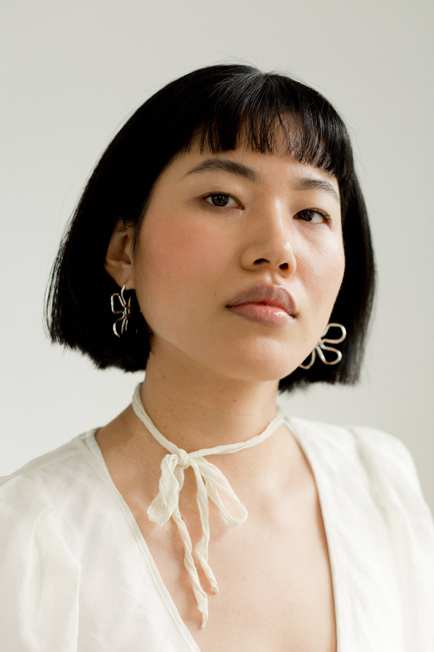 Kara Yoo | Flora Large Hoops - Silver