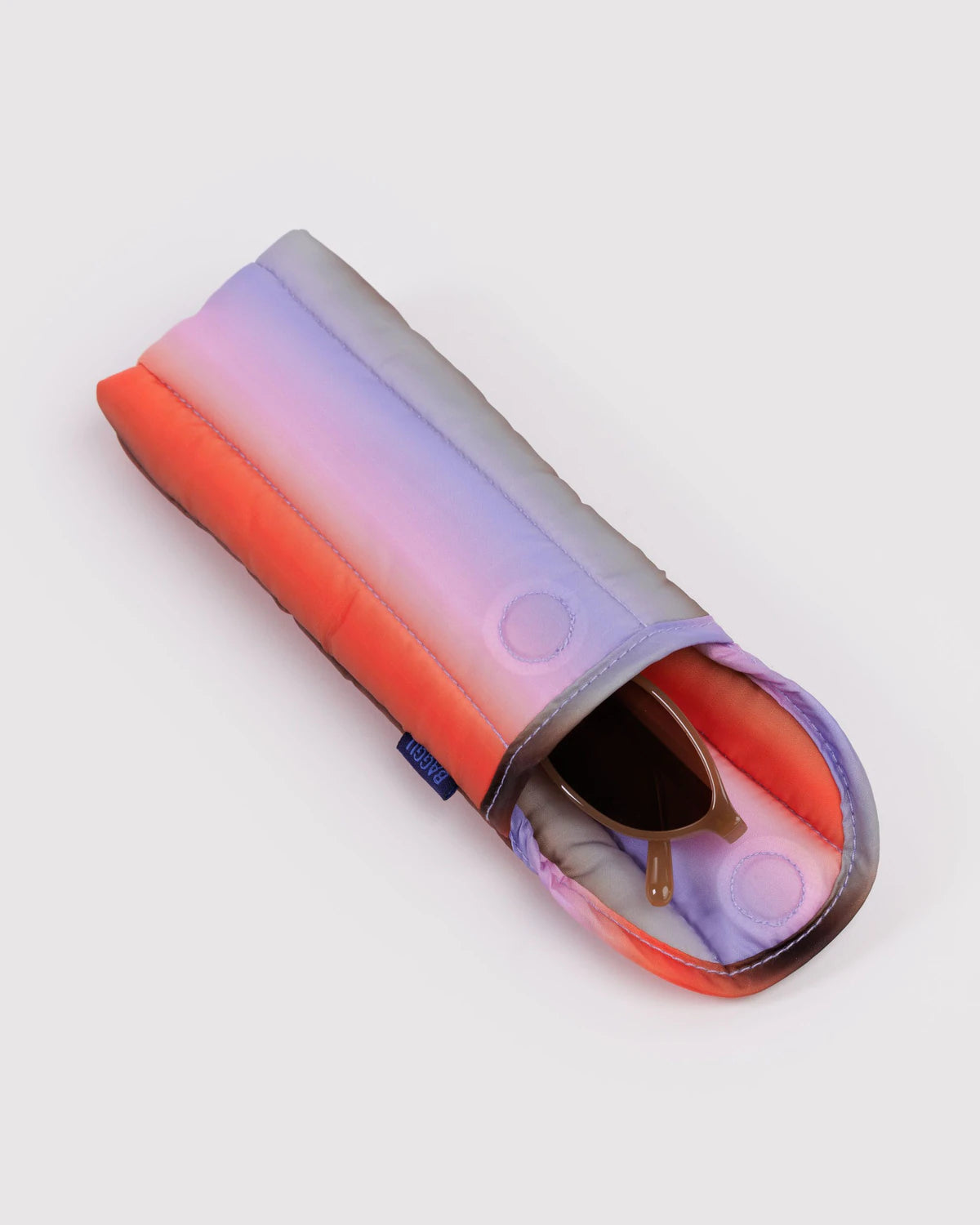 Baggu | Puffy Glasses Case - Gradient Stripe Poppy & Lilac