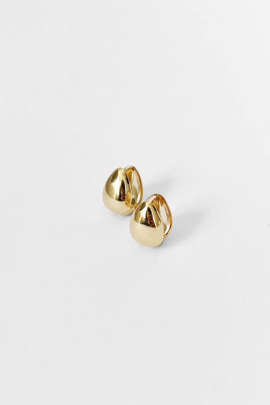 Kara Yoo | Almond Huggie Hoops - Gold