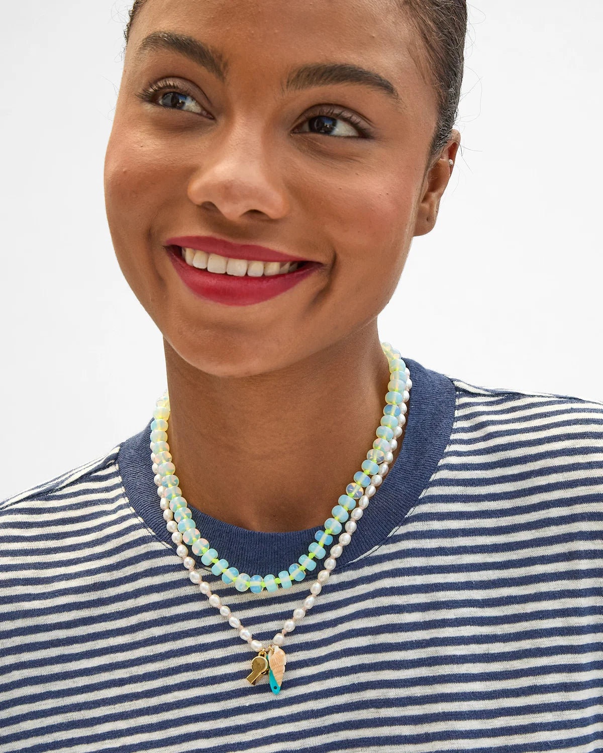 Clare V. | Moon Stone Slice Necklace