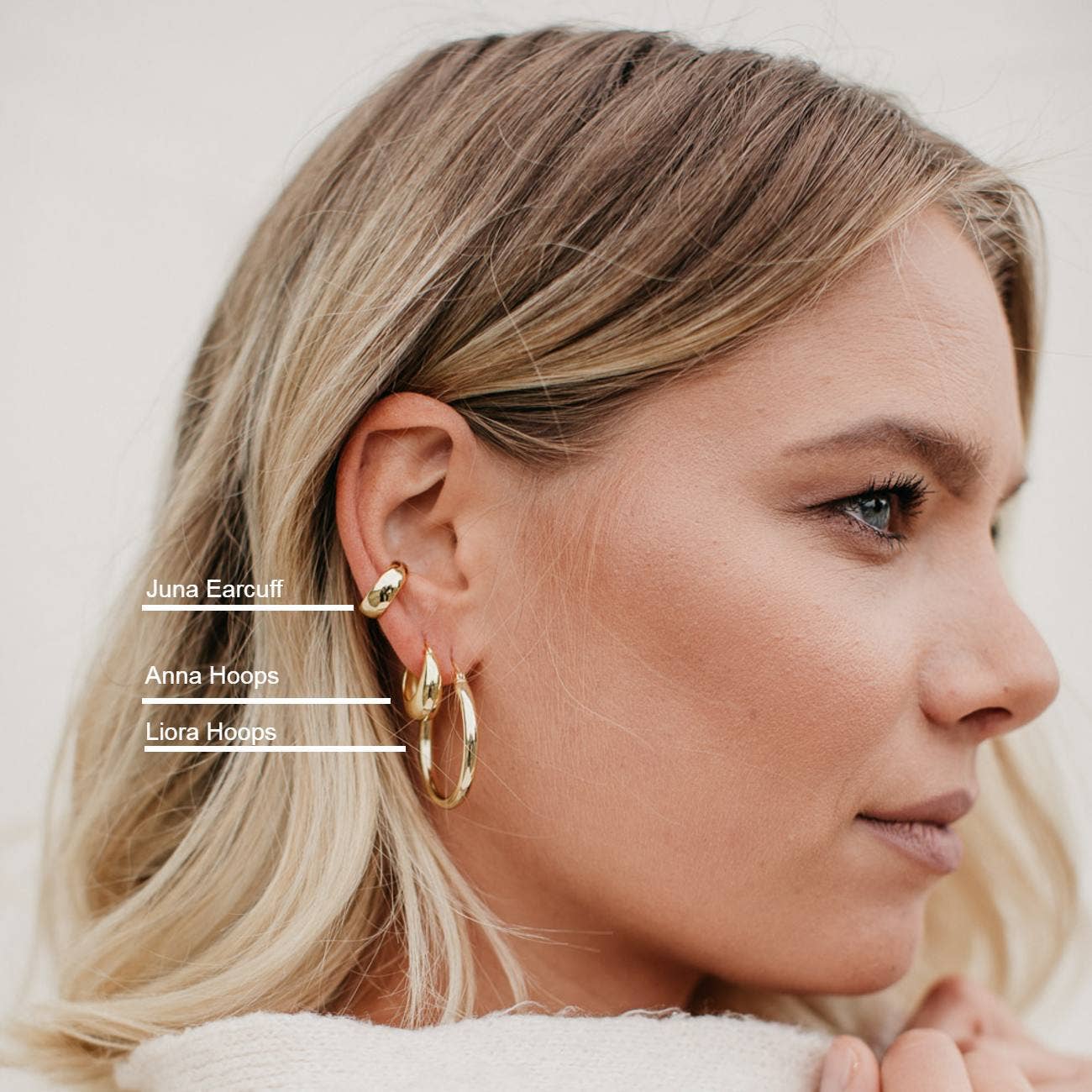 Love Local Jewelry | Liora Hoops 3cm - Gold