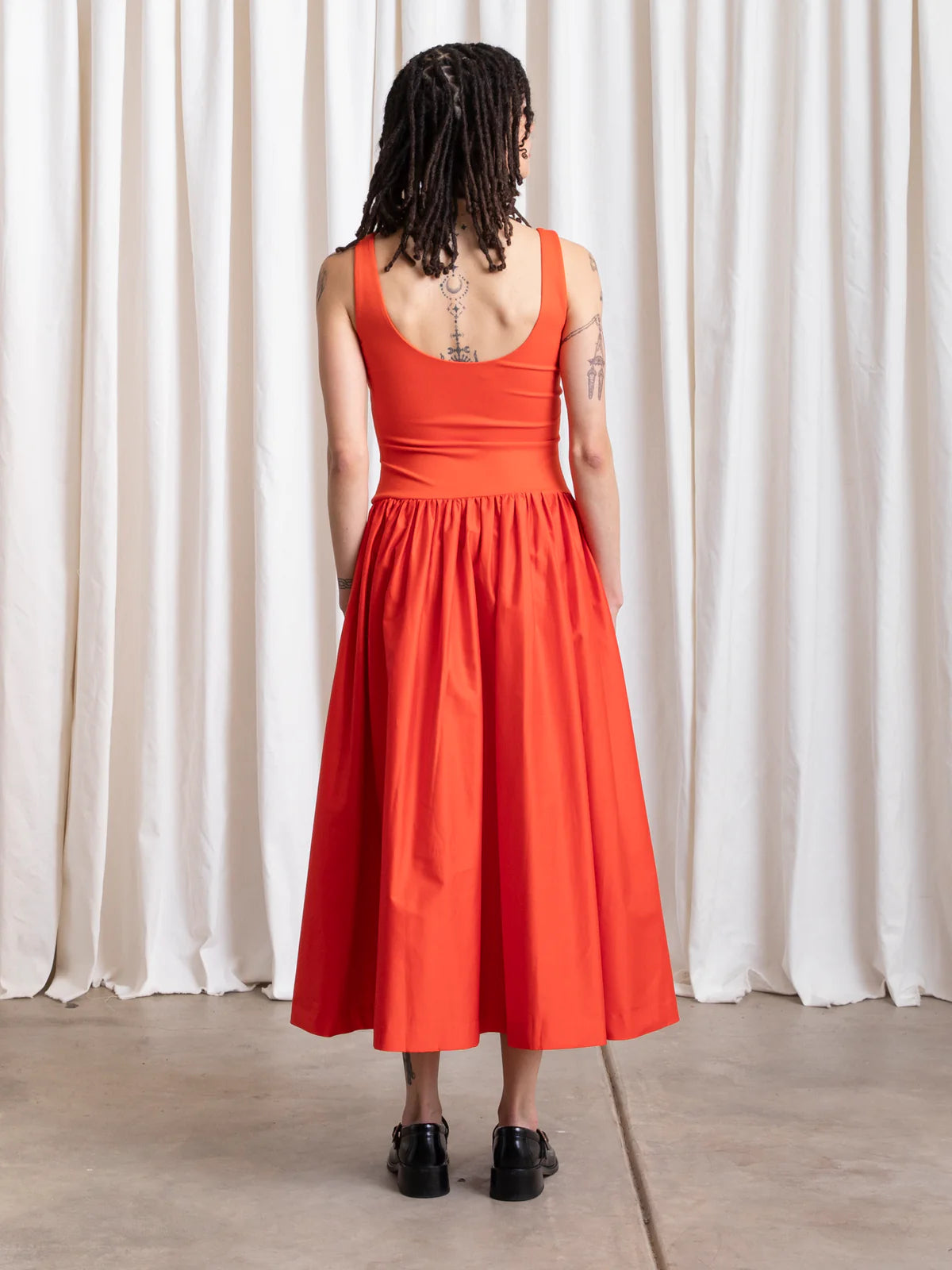 Ali Golden | Mixed Fabric Dress - Poppy