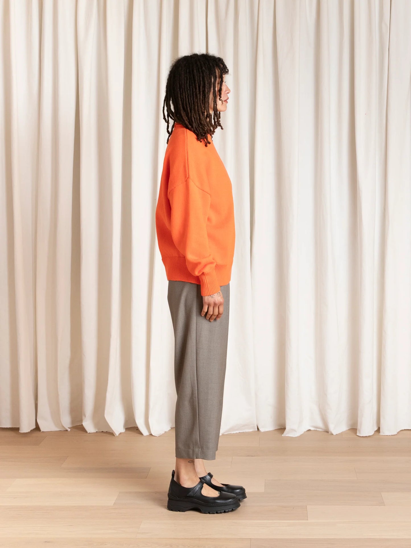 Ali Golden | Chunky Cotton Pullover - Neon Orange